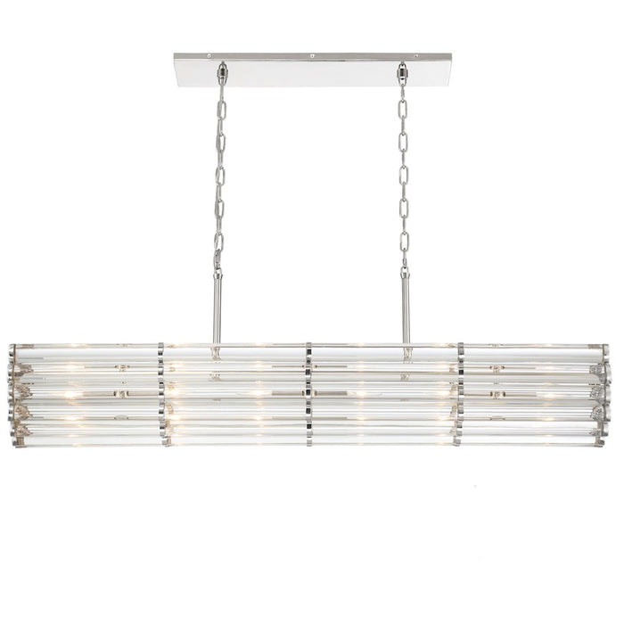Crystorama Elliot 6 Light Linear Chandelier, Polished Nickel