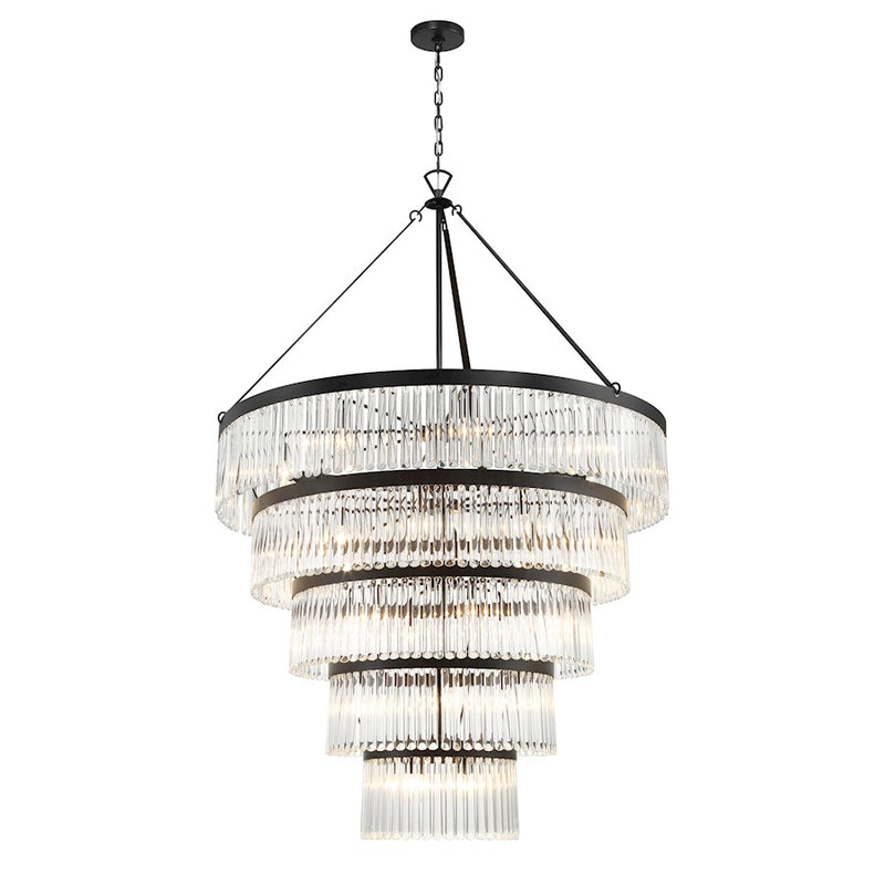 Crystorama Emory 30 Light Chandelier, Black Forged