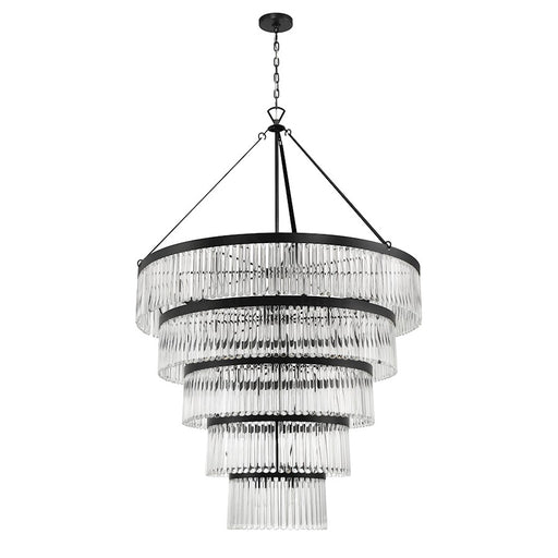 Crystorama Emory 30 Light Chandelier, Black Forged