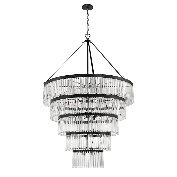 Crystorama Emory 30 Light Chandelier, Black Forged