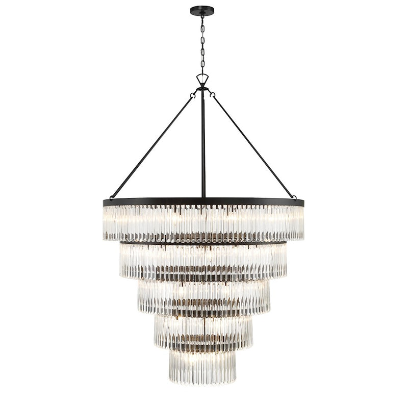 Crystorama Emory 30 Light Chandelier, Black Forged