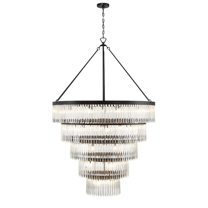 Crystorama Emory 30 Light Chandelier, Black Forged