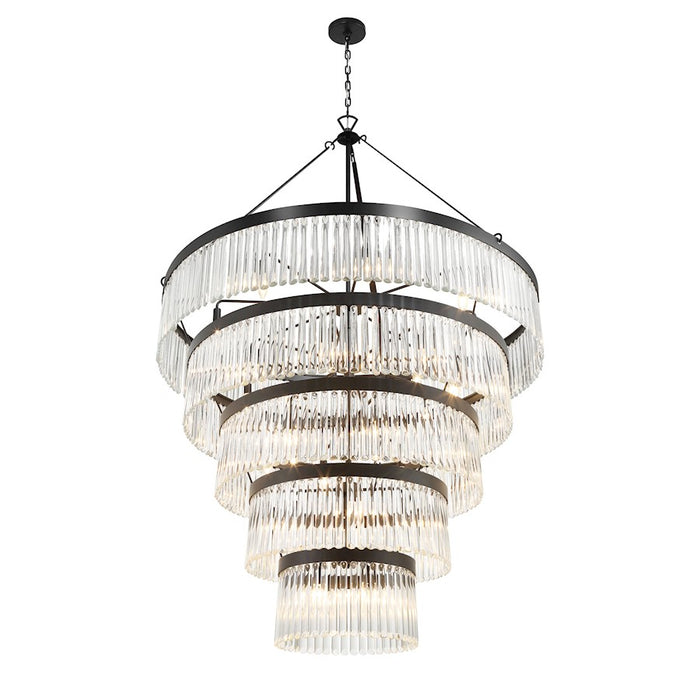 Crystorama Emory 30 Light Chandelier, Black Forged