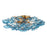 Crystorama Esme 6 Light 22.5" Semi Flush Mount, Aged Brass/Blue