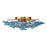 Crystorama Esme 6 Light 22.5" Semi Flush Mount, Aged Brass/Blue