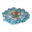 Crystorama Esme 6 Light 22.5" Semi Flush Mount, Aged Brass/Blue