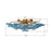 Crystorama Esme 6 Light 22.5" Semi Flush Mount, Aged Brass/Blue