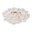 Crystorama Esme 6Lt 22.5" Semi Flush Mount, Aged Brass/White