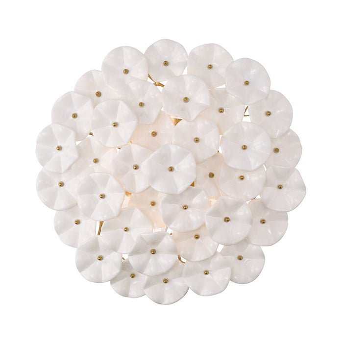 Crystorama Esme 6Lt 22.5" Semi Flush Mount, Aged Brass/White