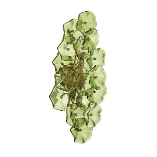 Crystorama Esme 4 Light 23" Sconce, Aged Brass/Green