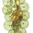 Crystorama Esme 4 Light 23" Sconce, Aged Brass/Green