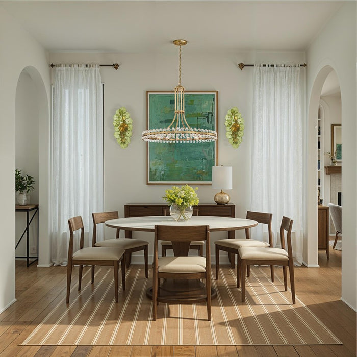 Crystorama Esme 4 Light 23" Sconce, Aged Brass/Green