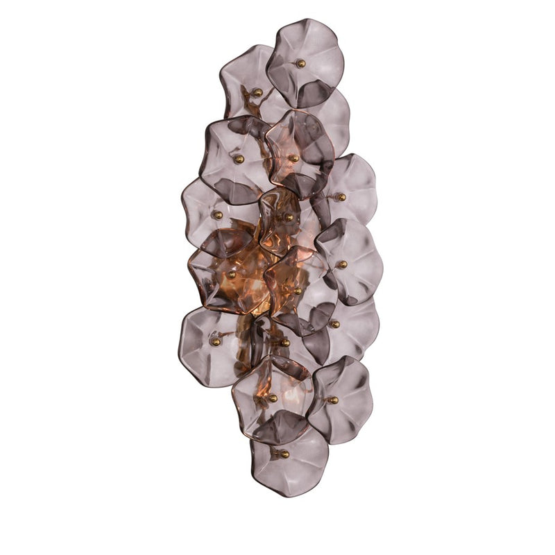 Crystorama Esme 4 Light 23" Sconce, Aged Brass/Smoke