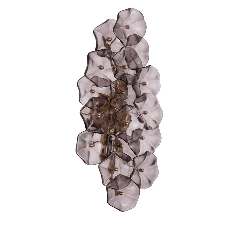 Crystorama Esme 4 Light 23" Sconce, Aged Brass/Smoke