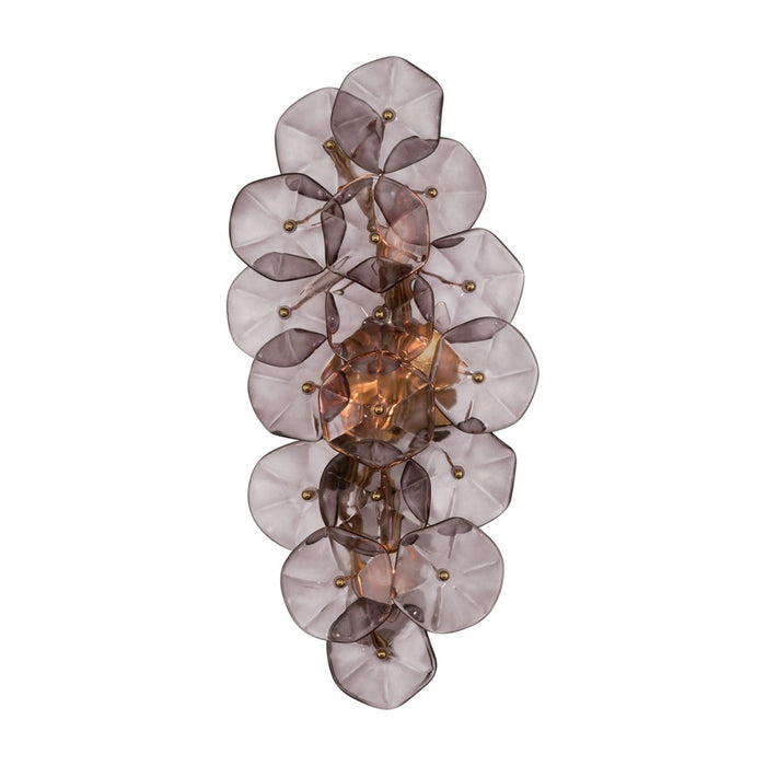 Crystorama Esme 4 Light 23" Sconce, Aged Brass/Smoke