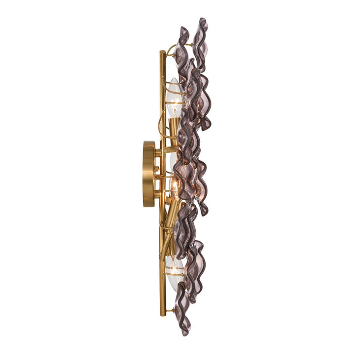 Crystorama Esme 4 Light 23" Sconce, Aged Brass/Smoke