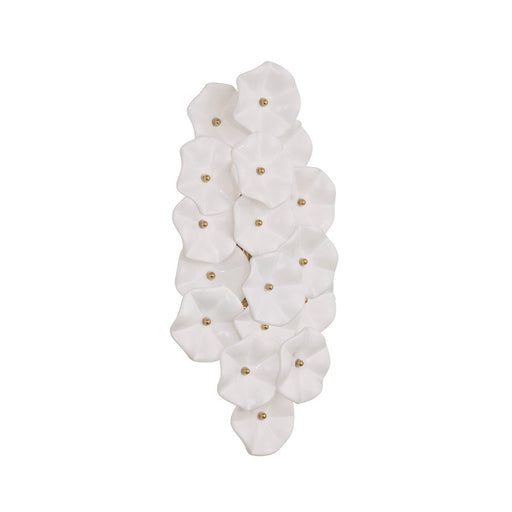 Crystorama Esme 4 Light 23" Sconce, Aged Brass/White