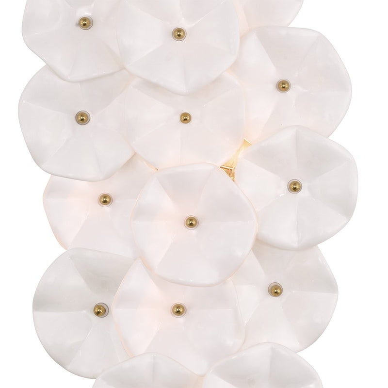 Crystorama Esme 4 Light 23" Sconce, Aged Brass/White