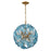 Crystorama Esme 6 Light 18.25" Chandelier, Aged Brass/Blue - ESM-4005-AG-BL