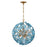 Crystorama Esme 6 Light 18.25" Chandelier, Aged Brass/Blue
