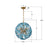 Crystorama Esme 6 Light 18.25" Chandelier, Aged Brass/Blue