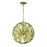Crystorama Esme 6 Light 18.25" Chandelier, Aged Brass/Green - ESM-4005-AG-GR