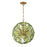 Crystorama Esme 6 Light 18.25" Chandelier, Aged Brass/Green