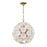 Crystorama Esme 6 Light 18.25" Chandelier, Aged Brass/White - ESM-4005-AG-WH