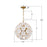 Crystorama Esme 6 Light 18.25" Chandelier, Aged Brass/White