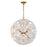 Crystorama Esme 9Lt Pendant, Brass/Floral Glass Petals White - ESM-4006-AG-WH