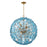 Crystorama Esme 12 Light 28" Chandelier, Aged Brass/Blue - ESM-4009-AG-BL