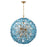 Crystorama Esme 12 Light 28" Chandelier, Aged Brass/Blue