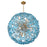 Crystorama Esme 12 Light 28" Chandelier, Aged Brass/Blue
