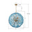 Crystorama Esme 12 Light 28" Chandelier, Aged Brass/Blue