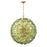 Crystorama Esme 12 Light 28" Chandelier, Aged Brass/Green