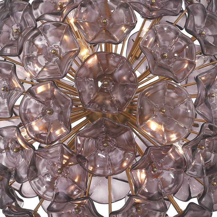 Crystorama Esme 12 Light 28" Chandelier, Aged Brass/Smoke