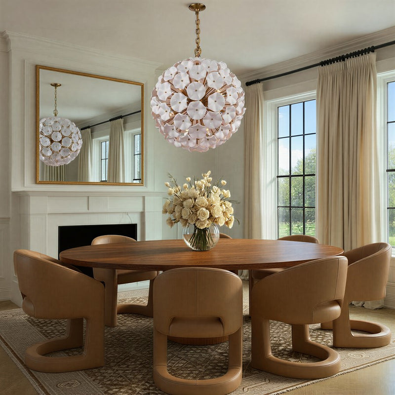 Crystorama Esme 12 Light 28" Chandelier, Aged Brass/White
