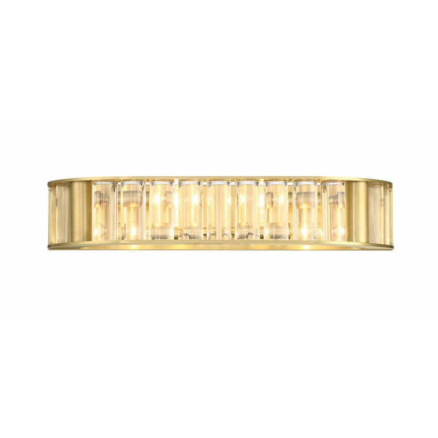 Crystorama Farris 4 Light Bath Vanity, Aged Brass