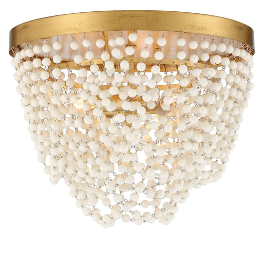Crystorama Fiona 3 Light Ceiling Mount, Antique Gold