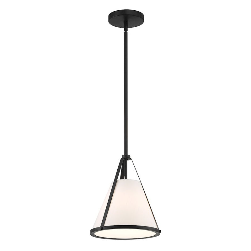 Crystorama Fulton 1 Light Pendant, Black/White