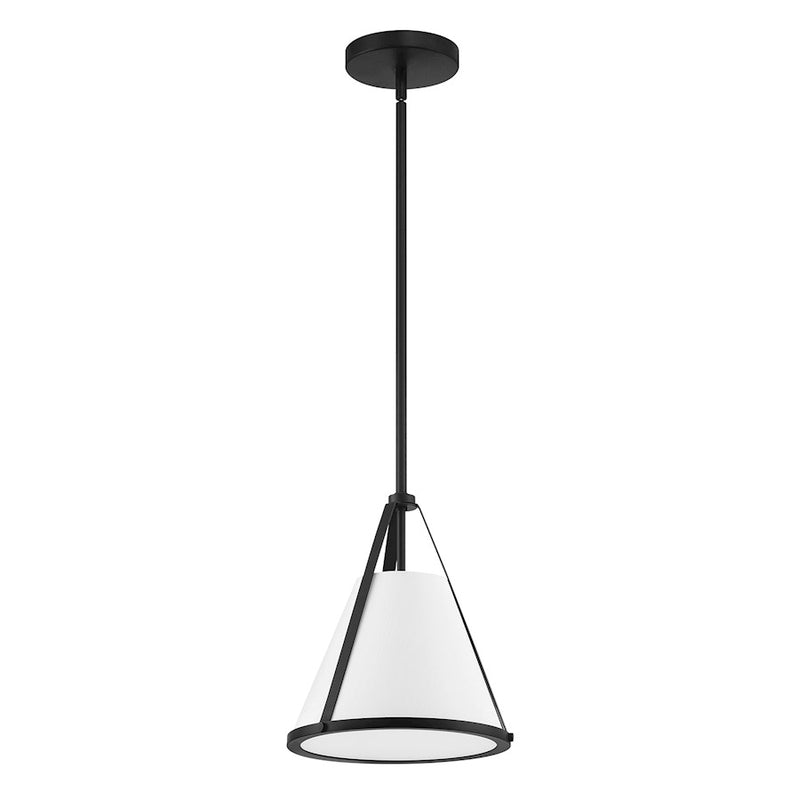 Crystorama Fulton 1 Light Mini Pendant, Black/White