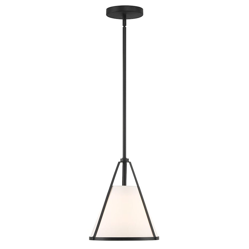 Crystorama Fulton 1 Light Pendant, Black/White