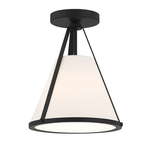 Crystorama Fulton 1 Light Semi Flush Mount, Black/White - FUL-900-BK-CEILING