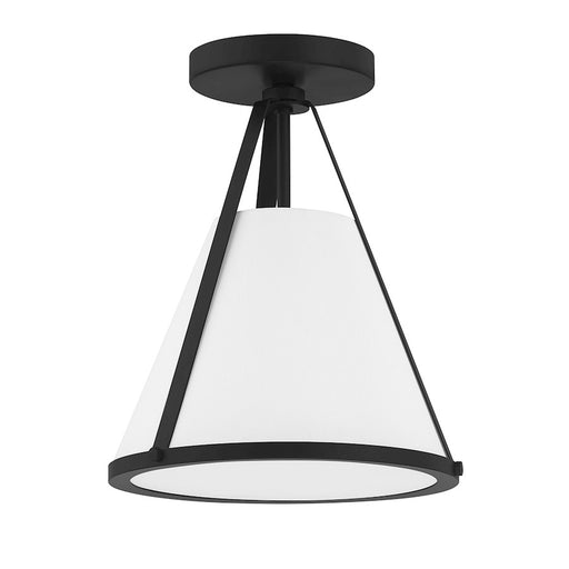 Crystorama Fulton 1 Light Semi Flush Mount, Black/White