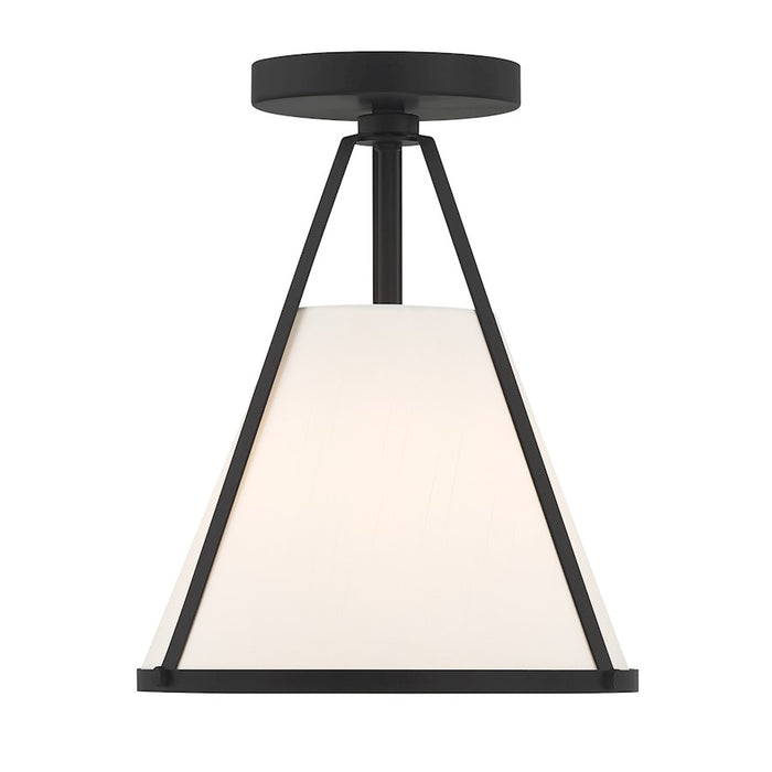 Crystorama Fulton 1 Light Semi Flush Mount, Black/White