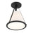 Crystorama Fulton 1 Light Semi Flush Mount, Black/White