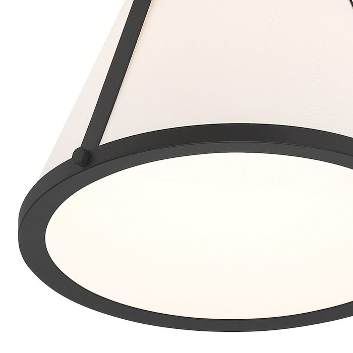 Crystorama Fulton 1 Light Semi Flush Mount, Black/White