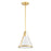 Crystorama Fulton 1 Light Mini Pendant, Antique Gold/White