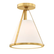 Crystorama Fulton 1 Light Semi Flush Mount, Gold/White - FUL-900-GA-CEILING