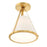 Crystorama Fulton 1 Light Flush/Semi Flush, Gold/White